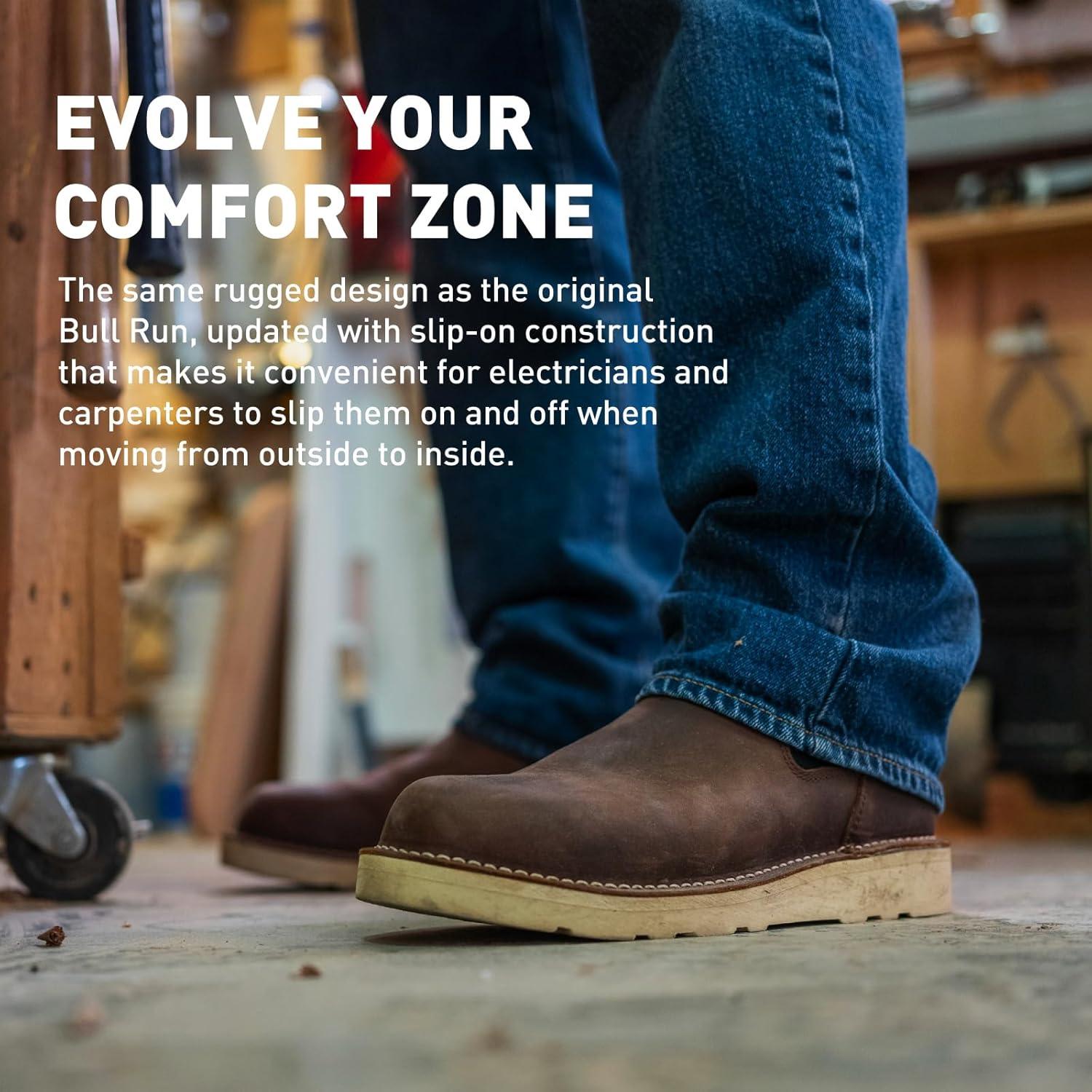 imageDanner 6 Bull Run Chelsea Work Boots for Men Oiled FullGrain Leather Upper with Mesh Lining 3Density Cushion Footbed and Non Slip Wedge OutsoleBlack