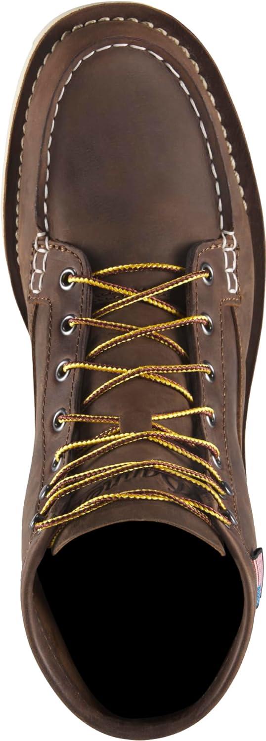 imageDanner 6 Bull Run Moc Toe Work Boots for Men Oiled FullGrain Leather Upper with Non Slip Wedge Outsole and 3Density Cushion Footbed EH ResistantBrown Goretex