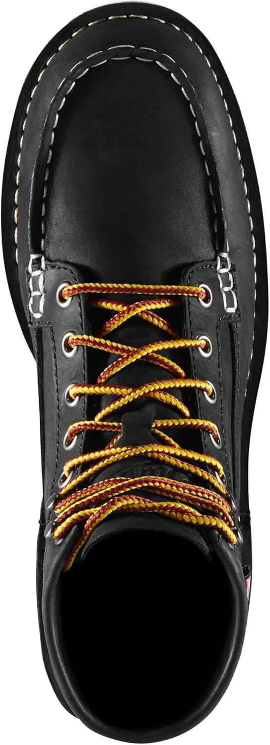 imageDanner 6 Bull Run Moc Toe Work Boots for Women Durable FullGrain Leather with Non Slip Wedge Outsole and 3Density Cushion Footbed EH ResistantBlack