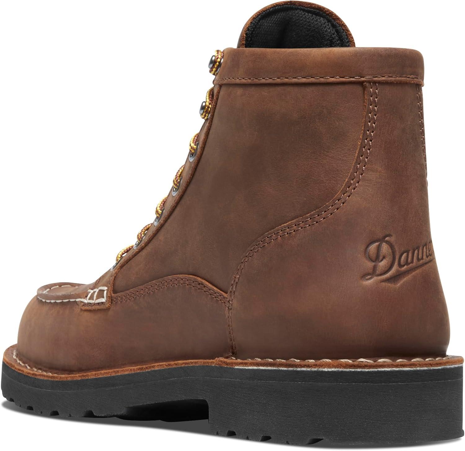 imageDanner 6 Bull Run Steel Toe Work Boots for Men Oiled FullGrain Leather with Non Slip Wedge Outsole and 3Density Cushion Footbed EH ResistantTobacco Goretex