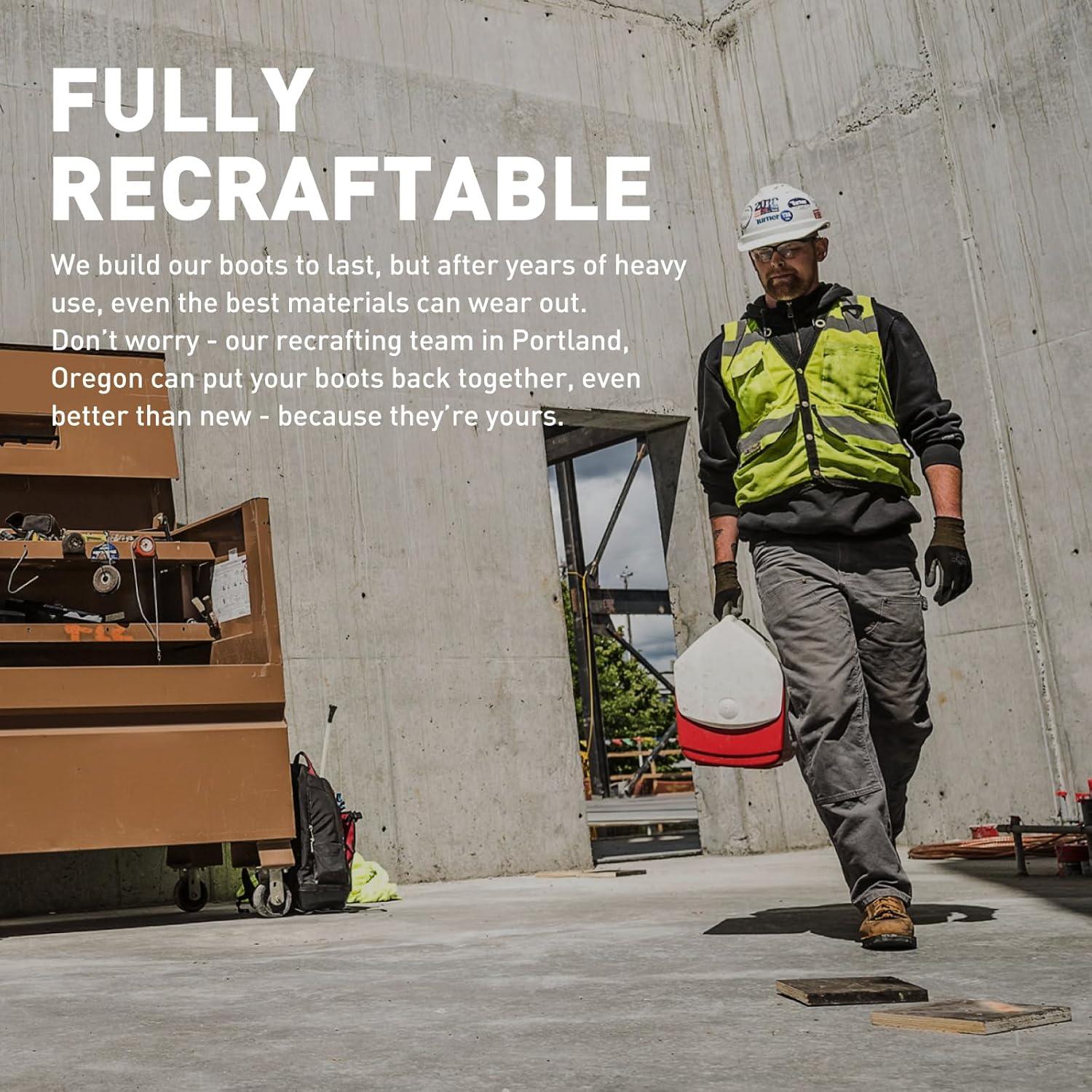 imageDanner 8 Quarry USA Waterproof Work Boots for Men FullGrain Leather with GoreTex 3Density Cushion Footbed ampamp Traction Heel Outsole EH ResistantBrown