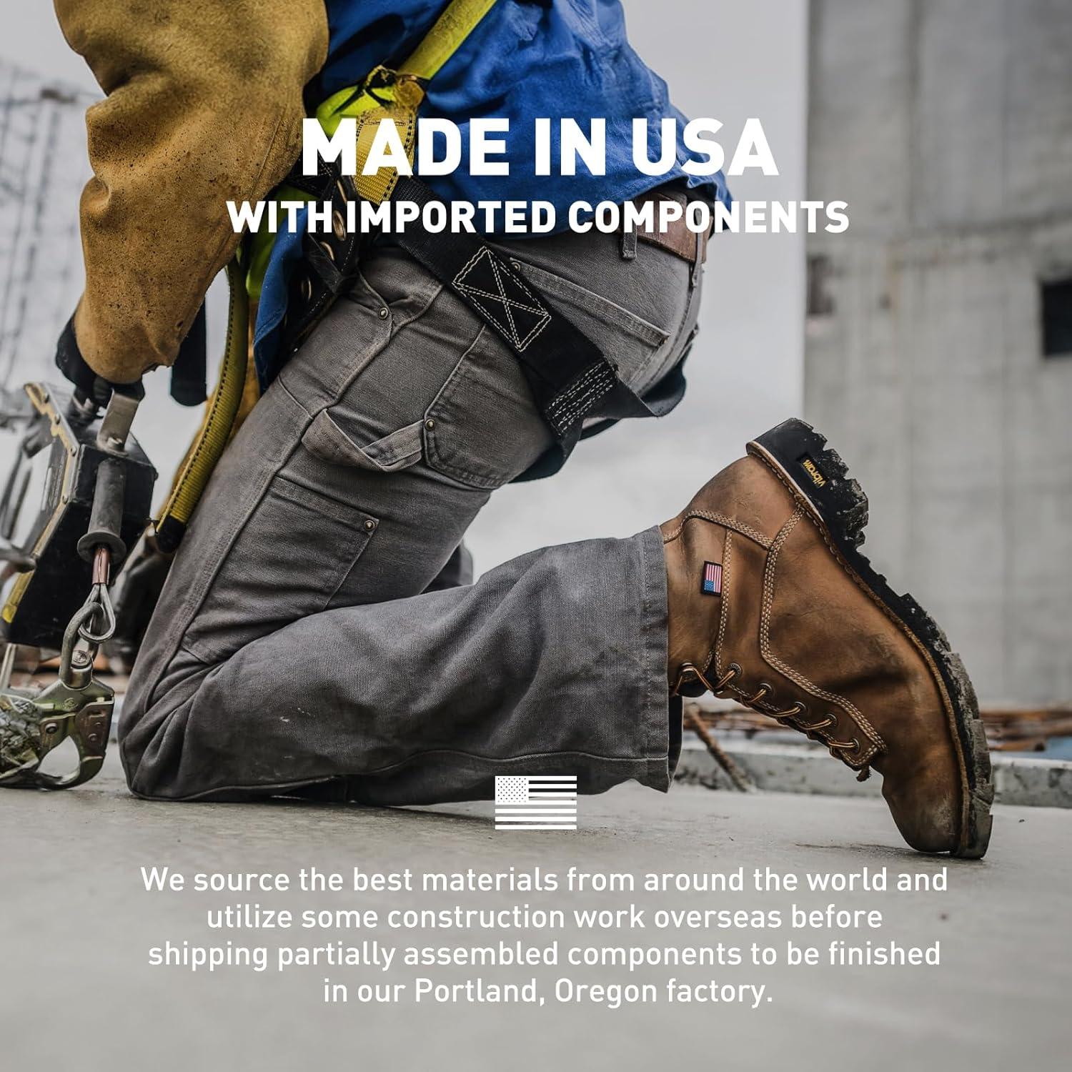 imageDanner 8 Quarry USA Waterproof Work Boots for Men FullGrain Leather with GoreTex 3Density Cushion Footbed ampamp Traction Heel Outsole EH ResistantBrown