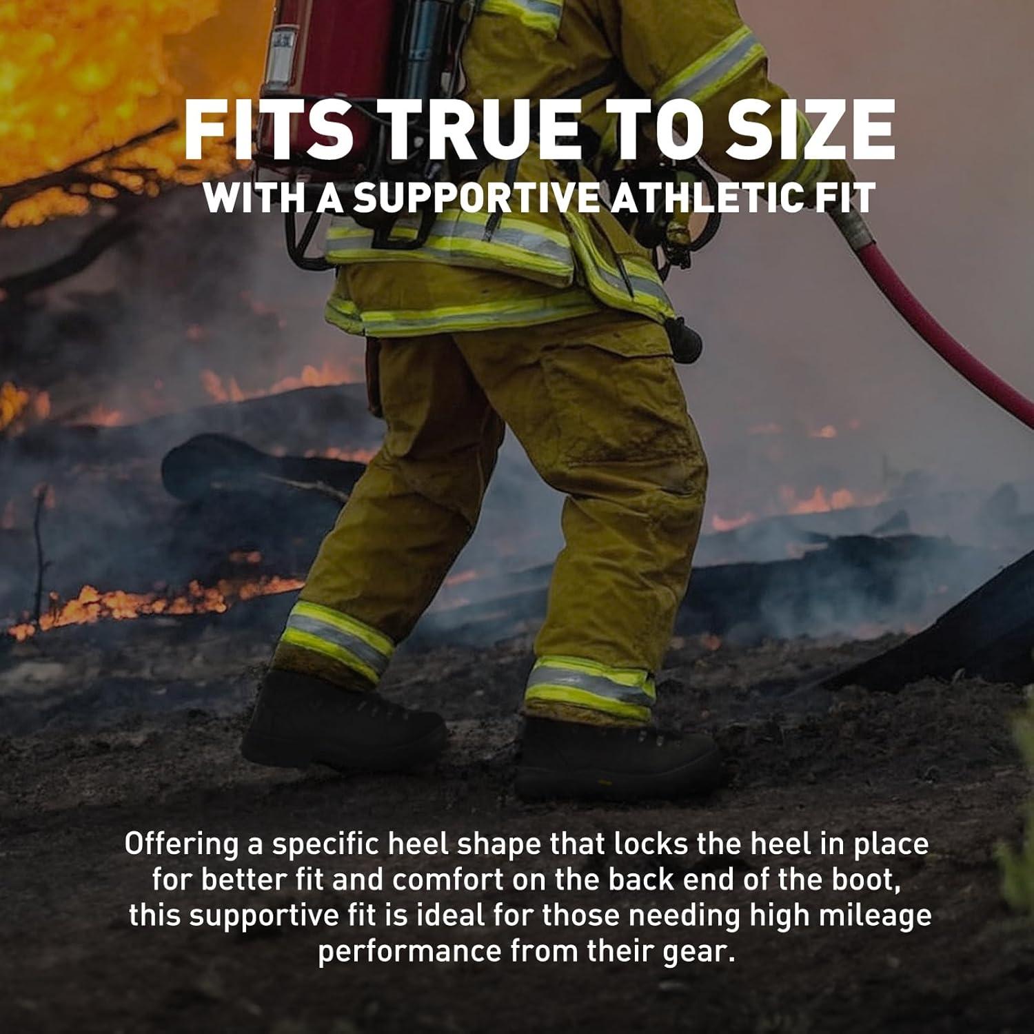 imageDanner 8quot Wildland Tactical Firefighter Boots for Men ampamp Women FireResistant Leather EHRated with Oil and SlipResistant Outsole Made in USABlack Smooth Out