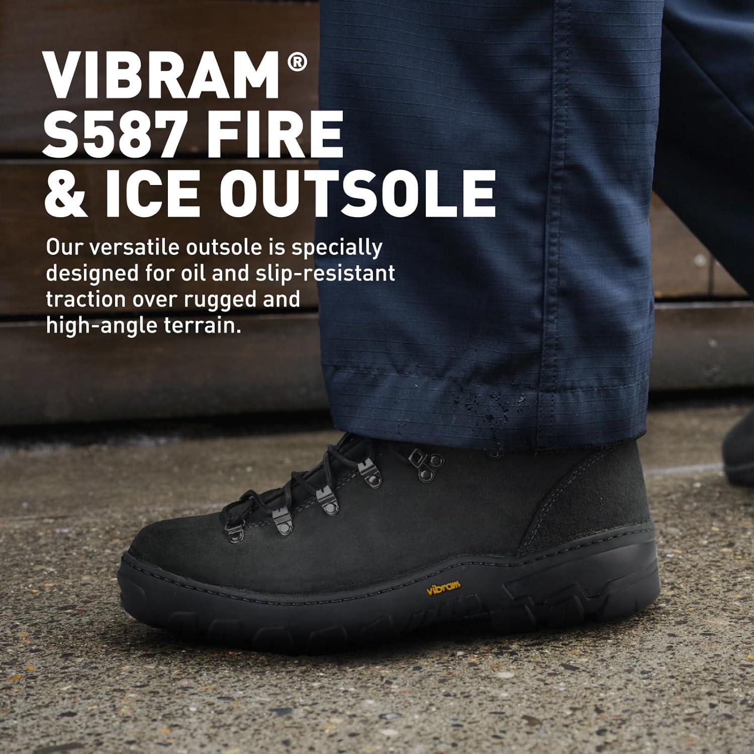 imageDanner 8quot Wildland Tactical Firefighter Boots for Men ampamp Women FireResistant Leather EHRated with Oil and SlipResistant Outsole Made in USABlack Smooth Out