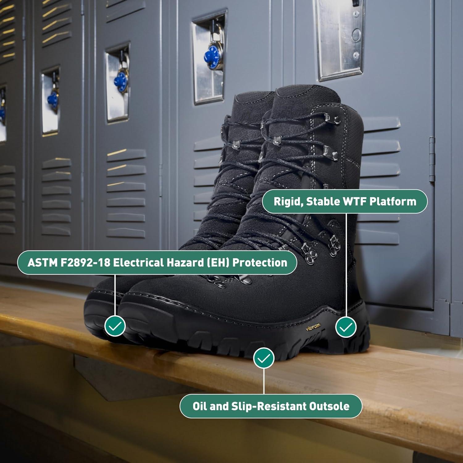 imageDanner 8quot Wildland Tactical Firefighter Boots for Men ampamp Women FireResistant Leather EHRated with Oil and SlipResistant Outsole Made in USABlack Smooth Out