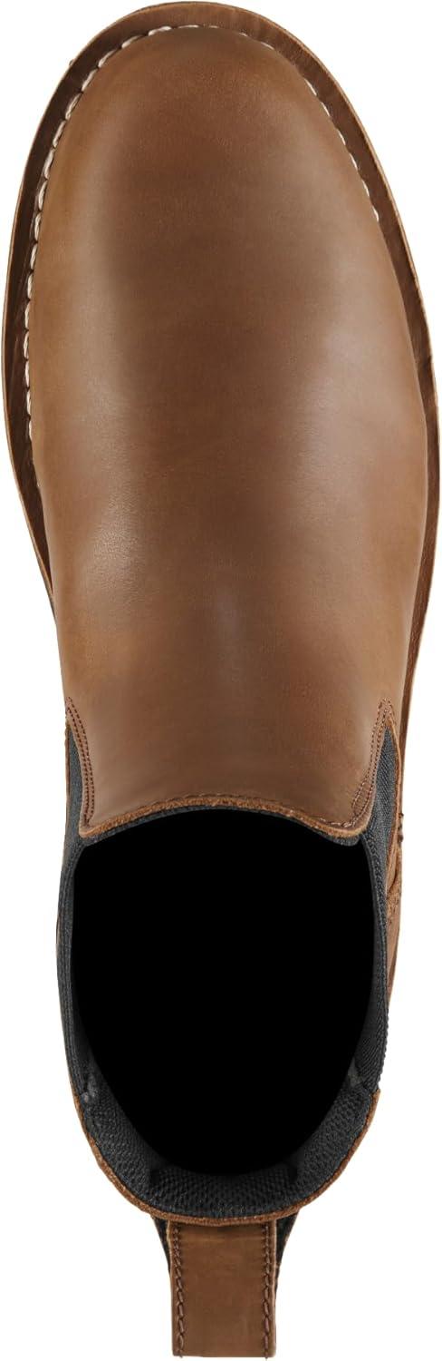 imageDanner Bull Run 6quot Chelsea Steel Toe Work Boots for Men FullGrain Leather with Oil and SlipResistant Wedge Outsole EH Resistant and Made in USATobacco