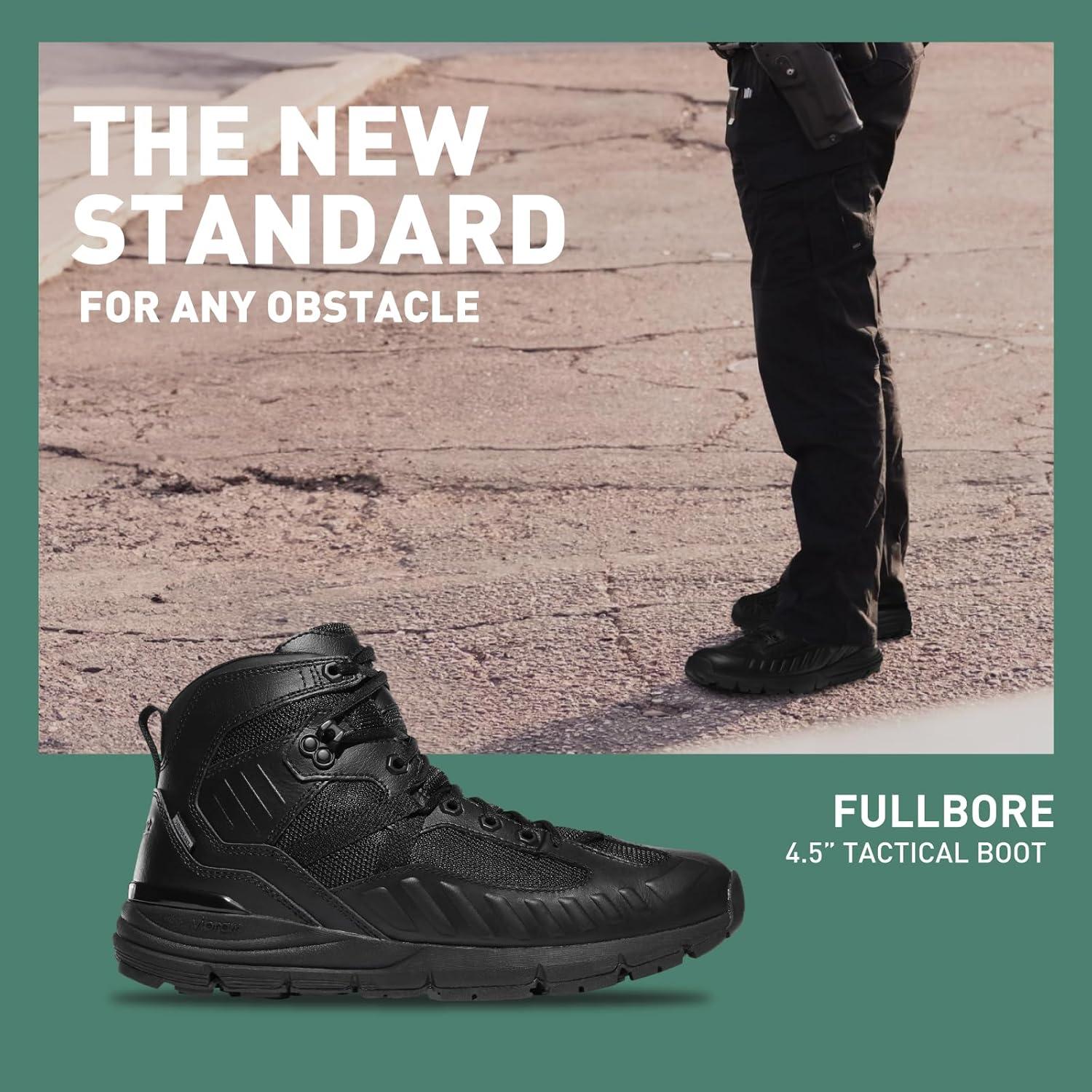 imageDanner FullBore 45 Waterproof Black Tactical Boots for Men FullGrain Leather ampamp Mesh with ShockAbsorbing Midsole ampamp SlipResistant OutsoleBlack