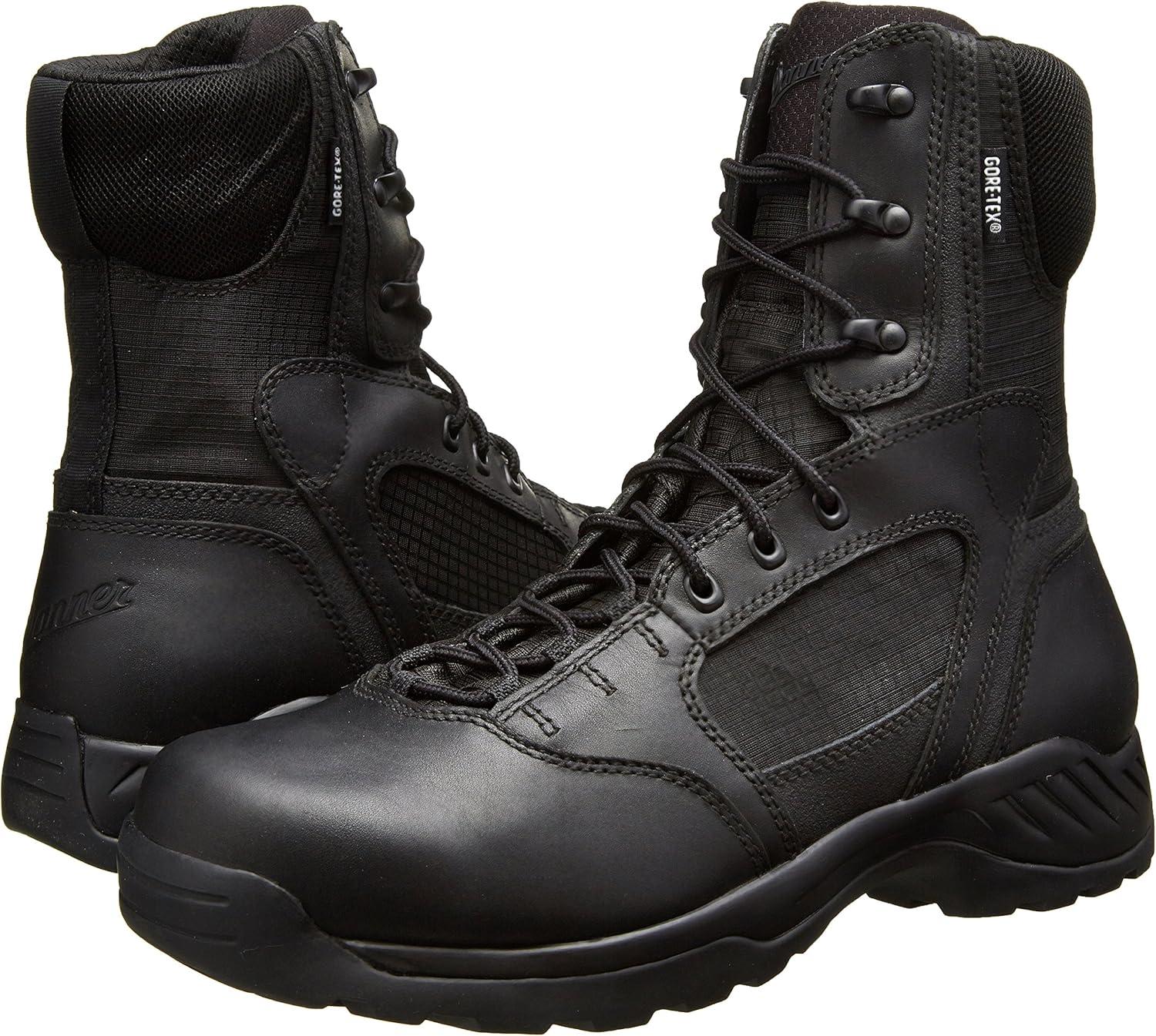 imageDanner Kinetic 8quot Waterproof Tactical Boots for Men Polishable FullGrain Leather and Ripstop Nylon DualDensity Footbed ampamp SlipResistant OutsoleBlack