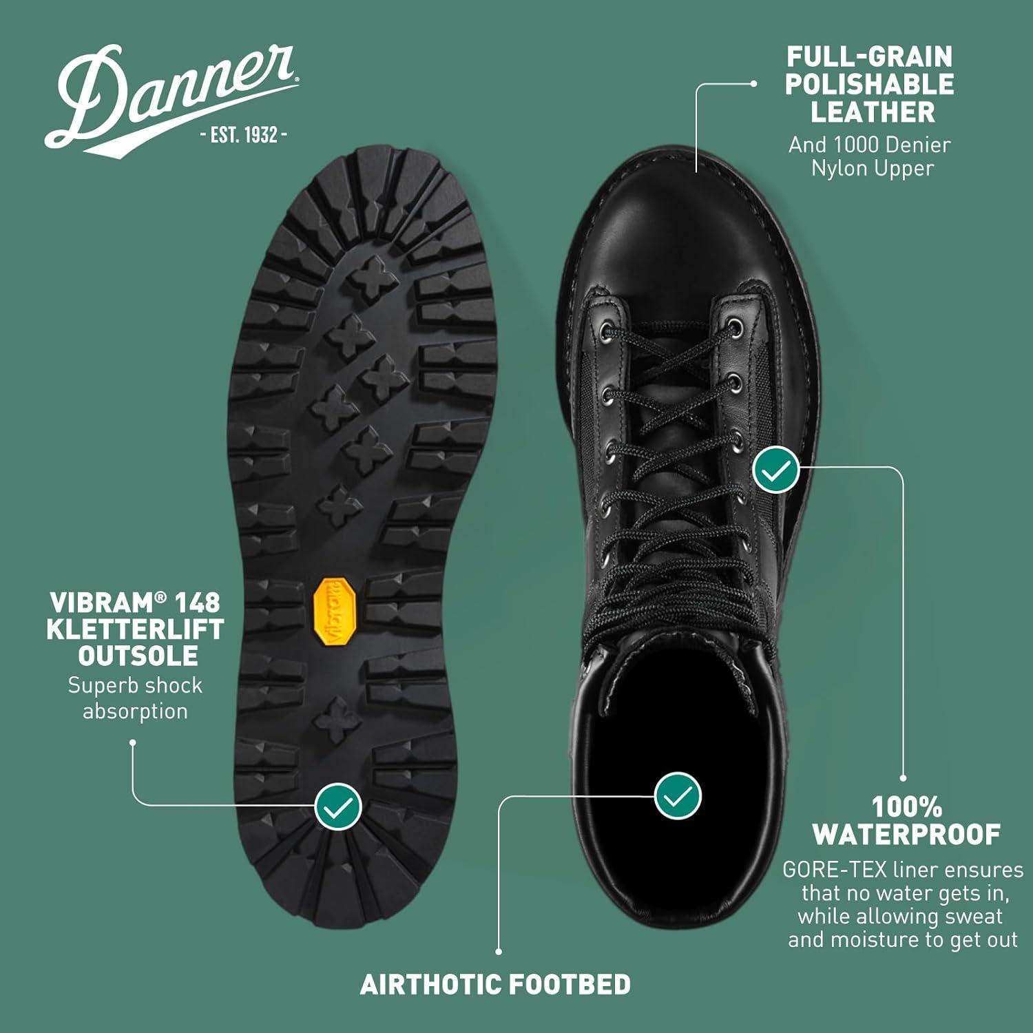 imageDanner Mens Acadia 8quot BootBlack