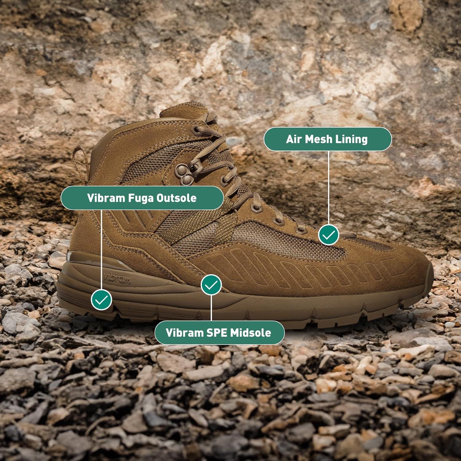 imageDanner Mens Fullbore 45quot Military and Tactical Boots for Men Lightweight Hot Weather Upper with Vibram Midsole and SlipResistant Traction OutsoleCoyote