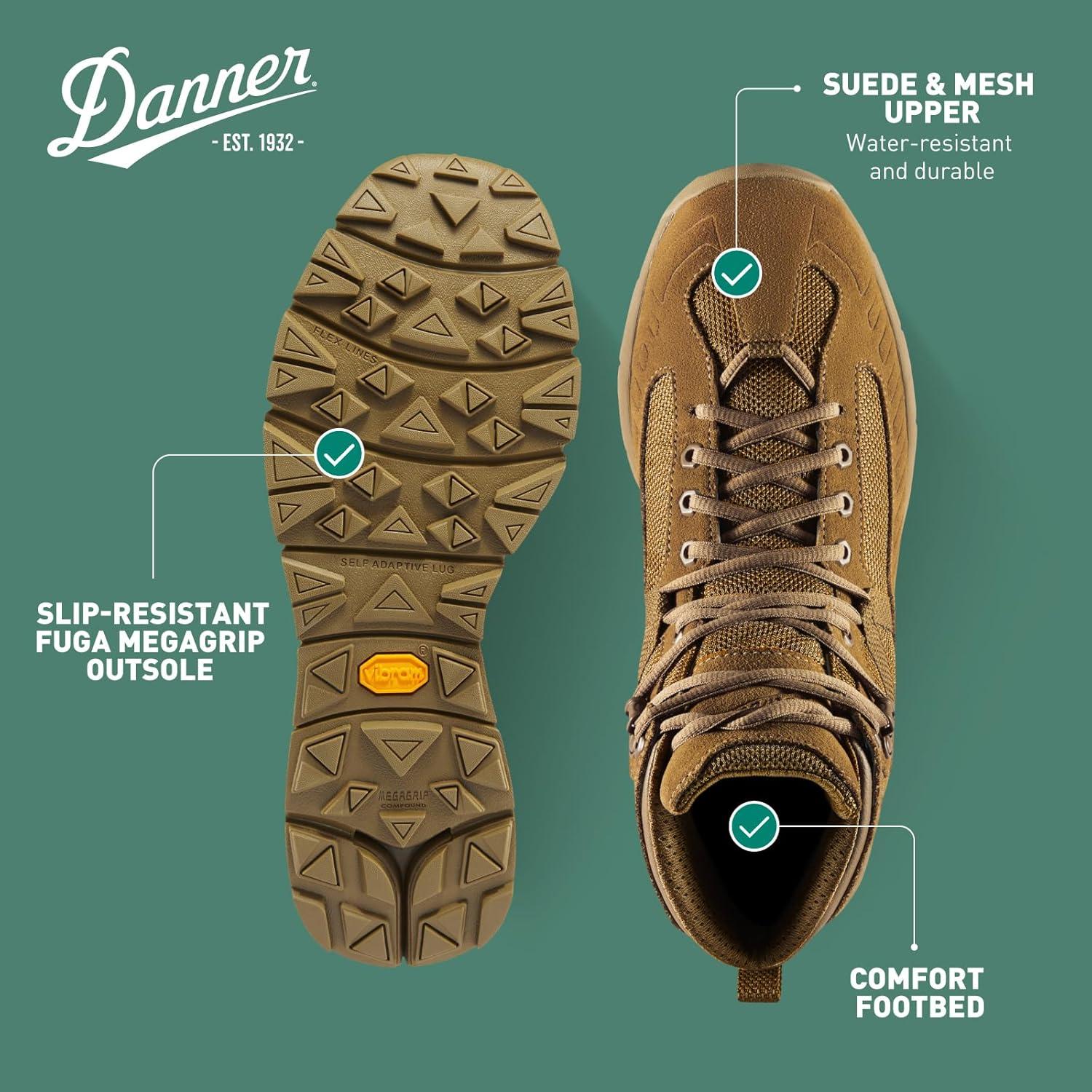 imageDanner Mens Fullbore 45quot Military and Tactical Boots for Men Lightweight Hot Weather Upper with Vibram Midsole and SlipResistant Traction OutsoleCoyote