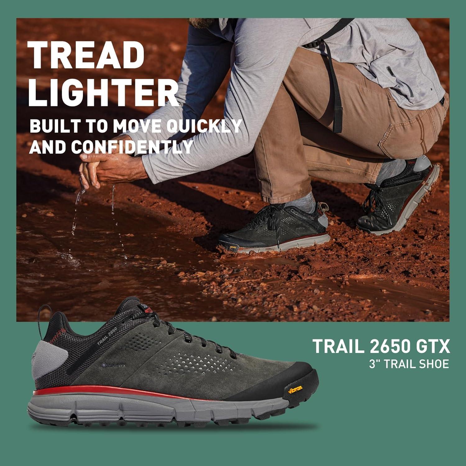 imageDanner Mens Hiking ShoesDark GrayBrick Red