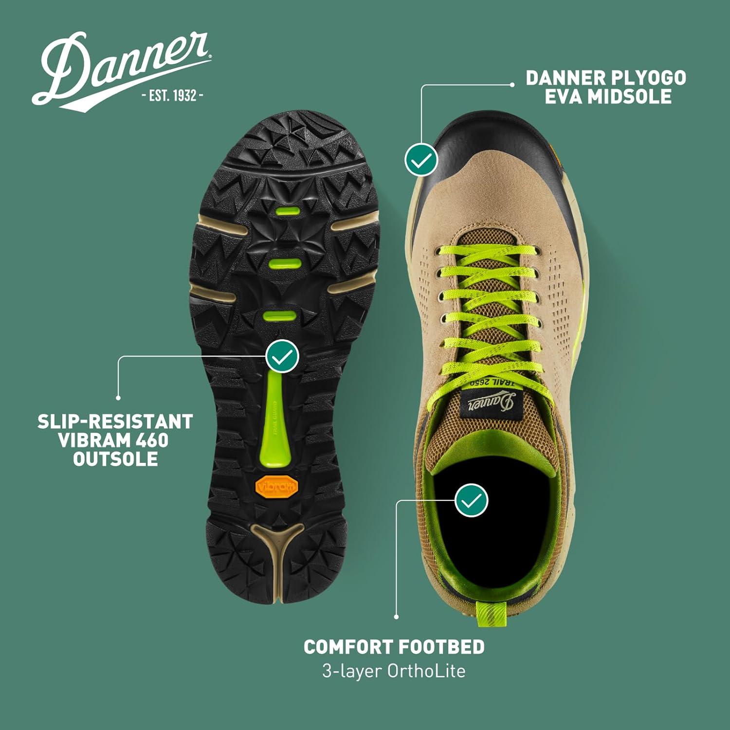 imageDanner Mens Hiking ShoesTanMeadow Greens
