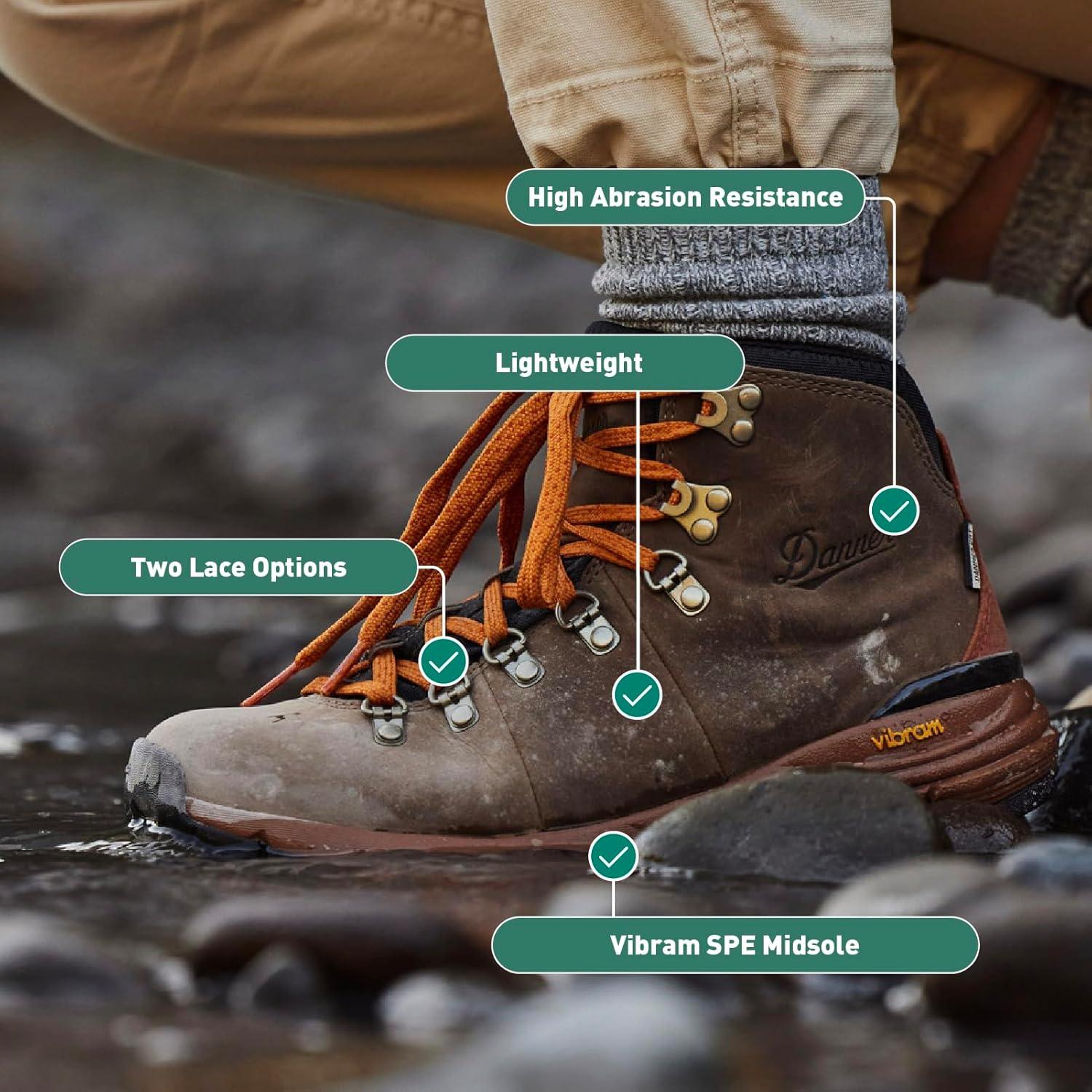 imageDanner Mountain 600 Hiking Boots for Women Waterproof Durable Suede Upper Breathable Lining TripleDensity Footbed ampamp Vibram Traction OutsoleJavaBossa Nova