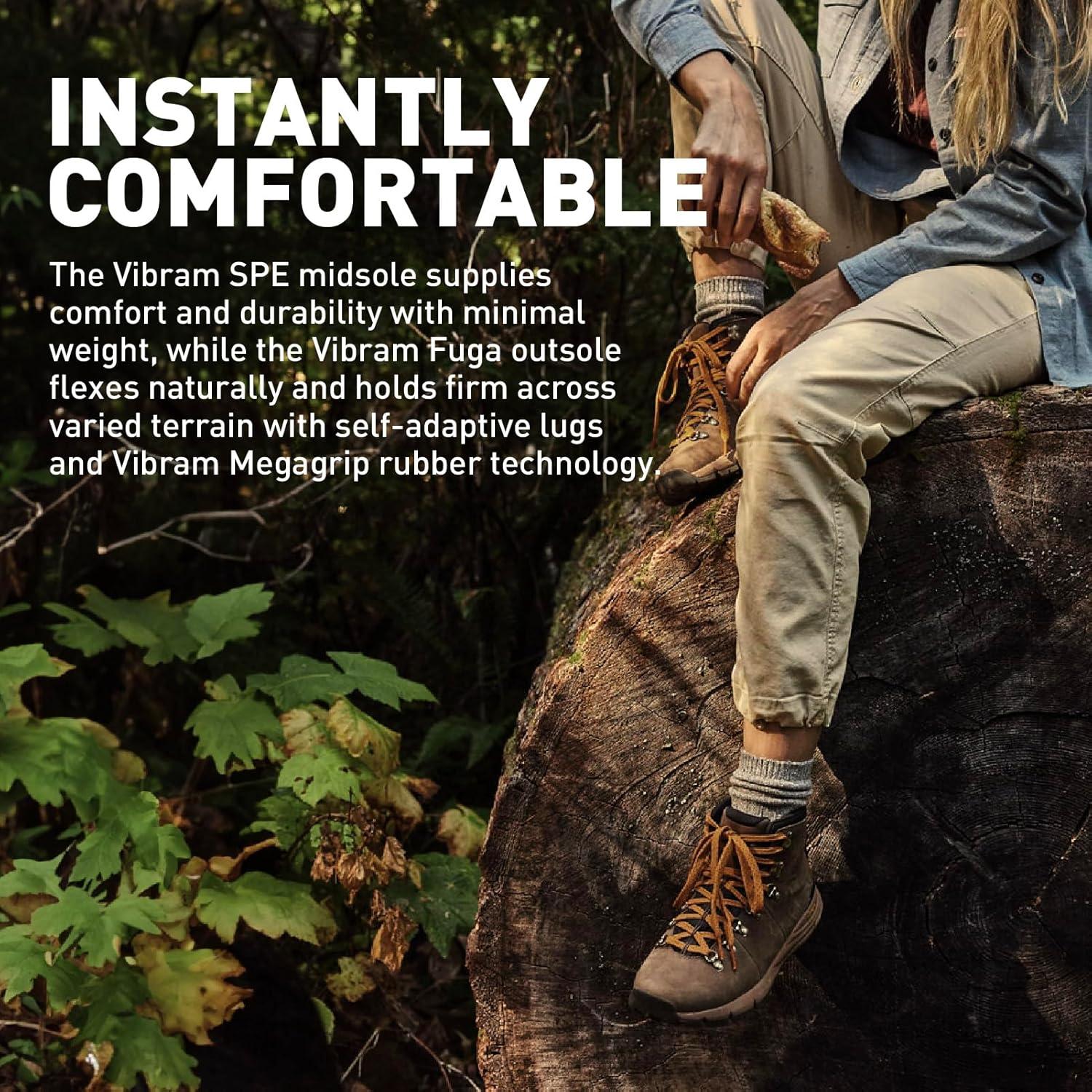 imageDanner Mountain 600 Hiking Boots for Women Waterproof Durable Suede Upper Breathable Lining TripleDensity Footbed ampamp Vibram Traction OutsoleSaddle Tan