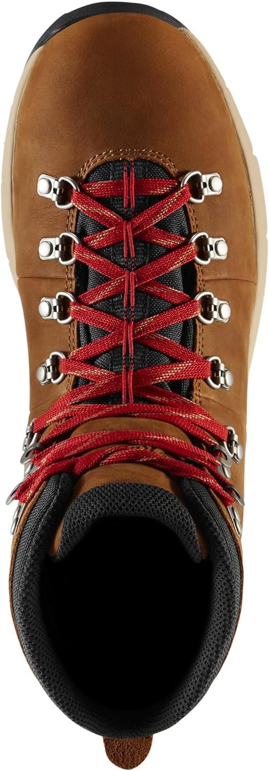 imageDanner Mountain 600 Waterproof Hiking Boots for Men Lightweight Durable Upper with Breathable Lining ShockAbsorbing Footbed ampamp Traction OutsoleGrizzly BrownRhodo Red