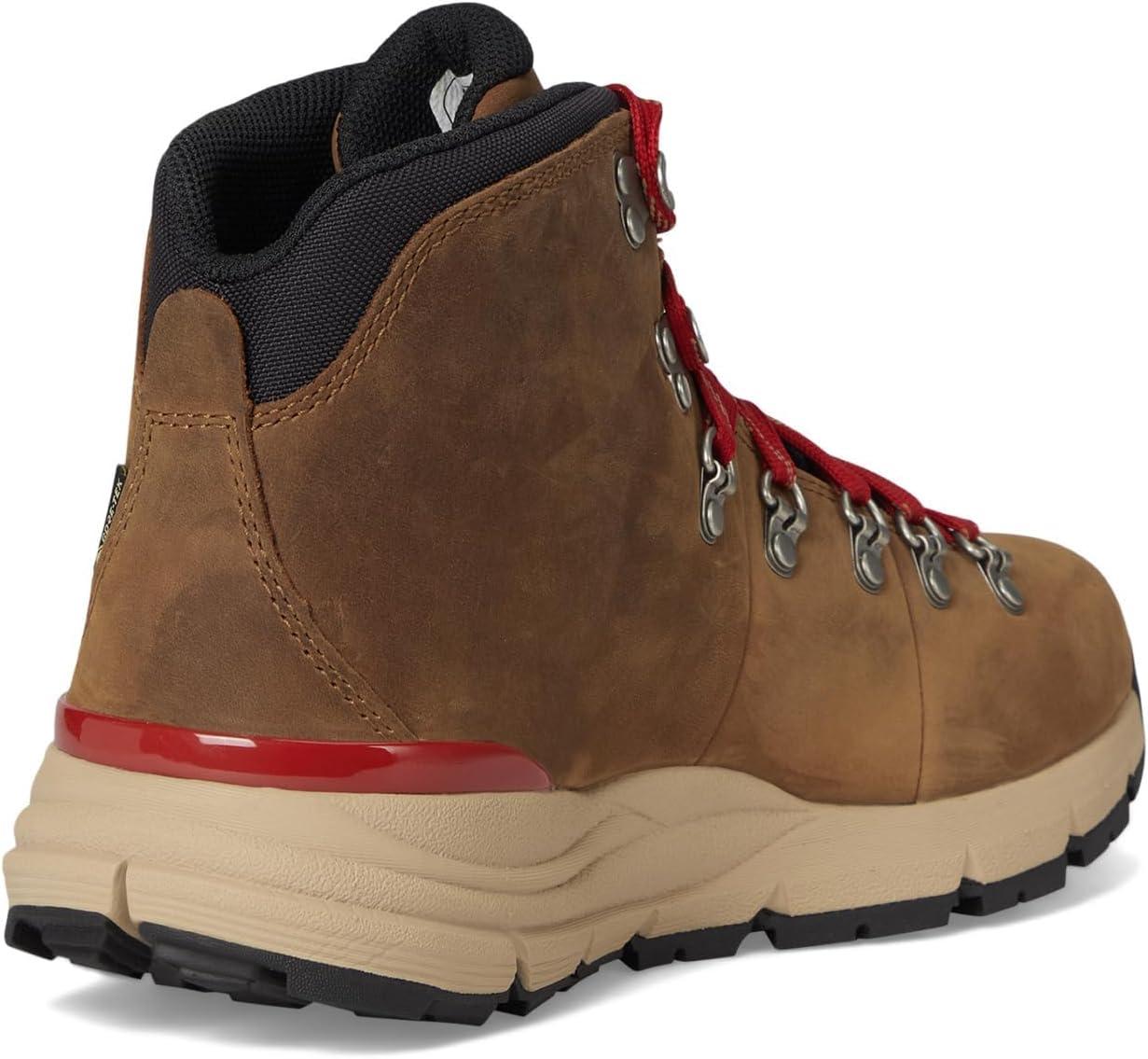 imageDanner Mountain 600 Waterproof Hiking Boots for Men Lightweight Durable Upper with Breathable Lining ShockAbsorbing Footbed ampamp Traction OutsoleGrizzly BrownRhodo Red New