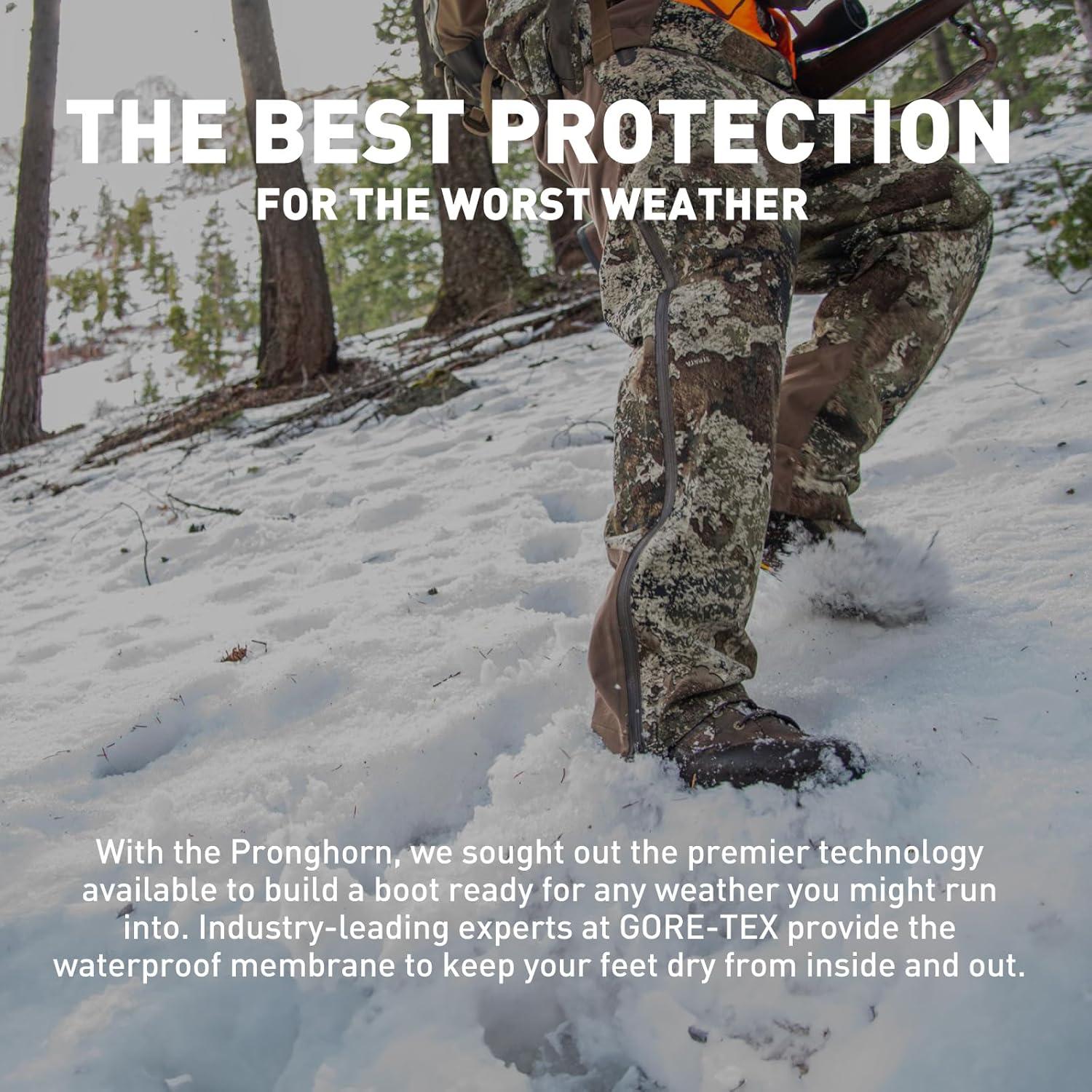 imageDanner Pronghorn 8 Hunting Boots for Men Waterproof GoreTex and FullGrain Leather Cushion Midsole Torsion Shank and Vibram Traction OutsoleBrown