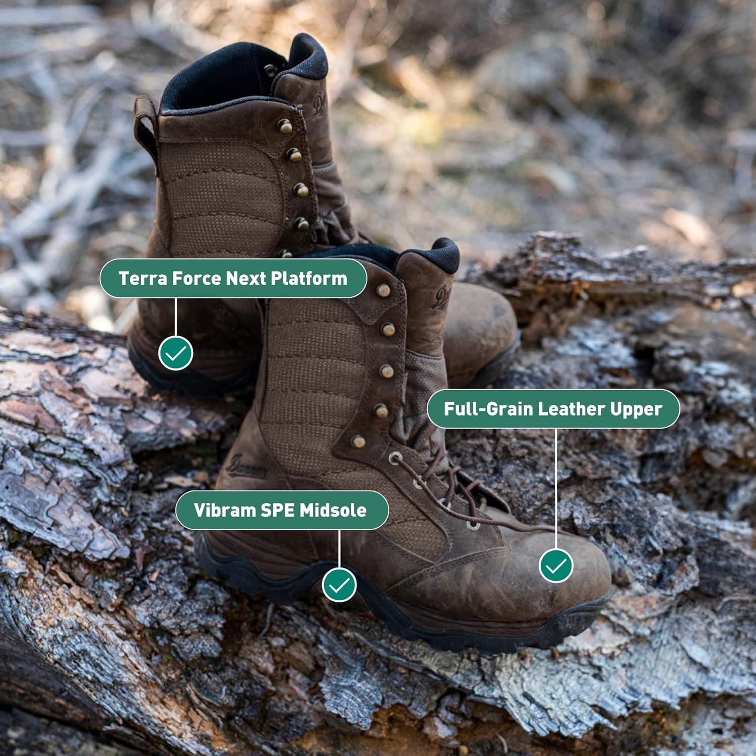 imageDanner Pronghorn 8 Hunting Boots for Men Waterproof GoreTex and FullGrain Leather Cushion Midsole Torsion Shank and Vibram Traction OutsoleBrown