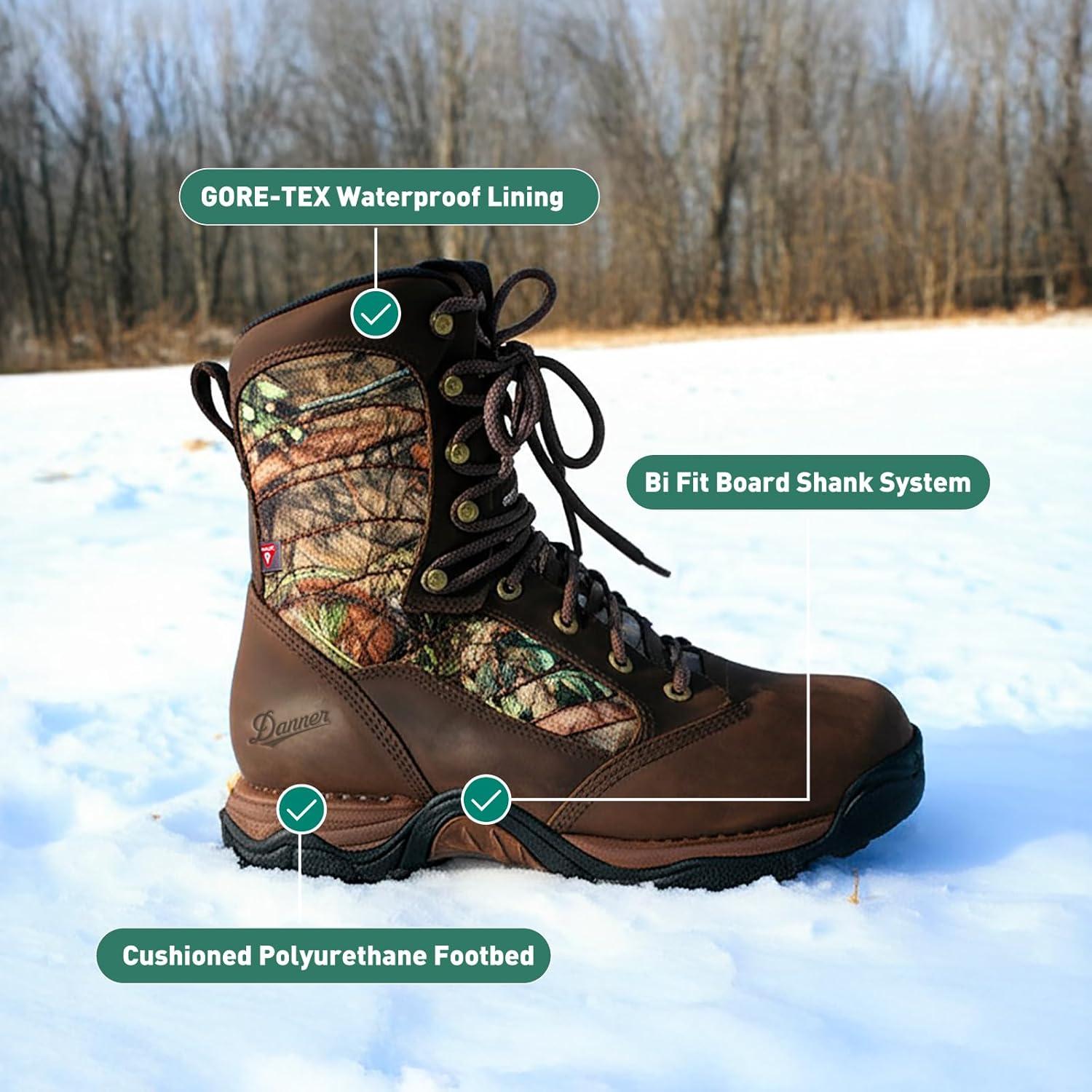 imageDanner Pronghorn 8quot 800G Mens Hunting Boots Leather Insulated GoreTex Waterproof LightweightMossy Oak Breakup Country