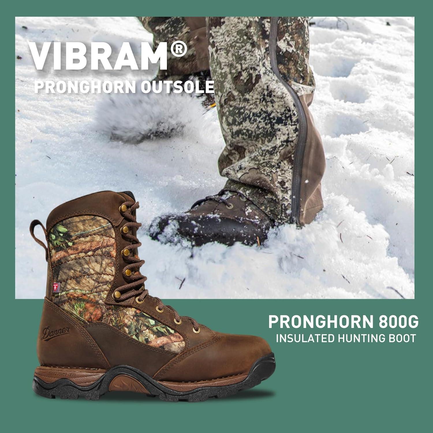 imageDanner Pronghorn 8quot 800G Mens Hunting Boots Leather Insulated GoreTex Waterproof LightweightMossy Oak Breakup Country