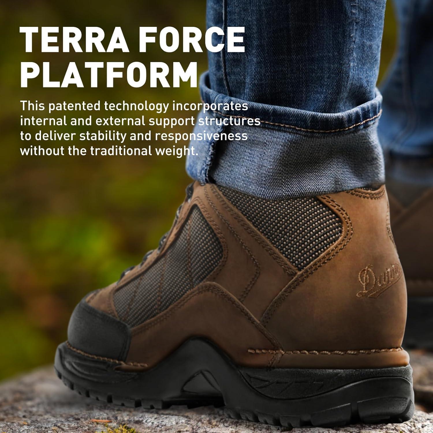 imageDanner Radical 452 55 Waterproof Hiking Boots for Men with Sanded Nubuck Leather ScuffProof Toe Cap Breathable GoreTex ampamp Traction OutsoleDark Brown