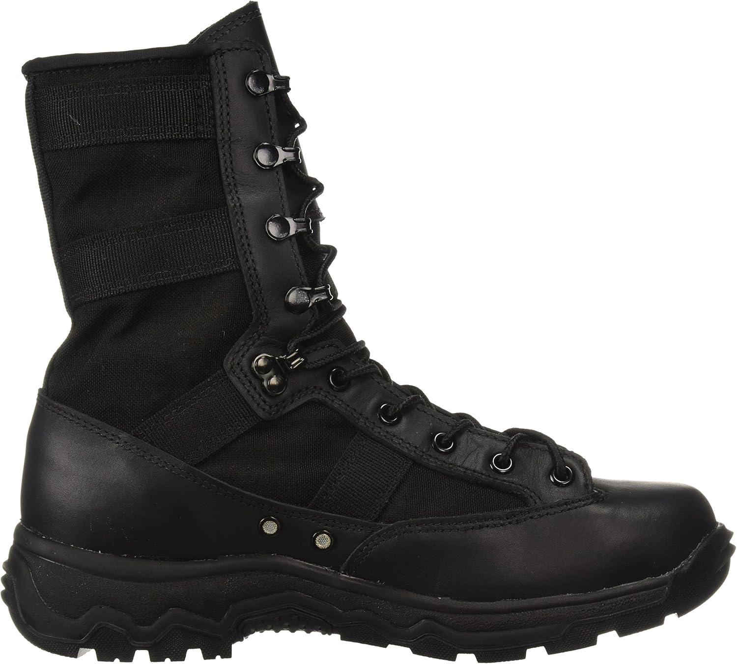 imageDanner Reckoning 8quot Military and Tactical Boots for Men Polishable Toe Vibram AllTerrain Platform Made in USA ampamp Berry CompliantBlack Hot