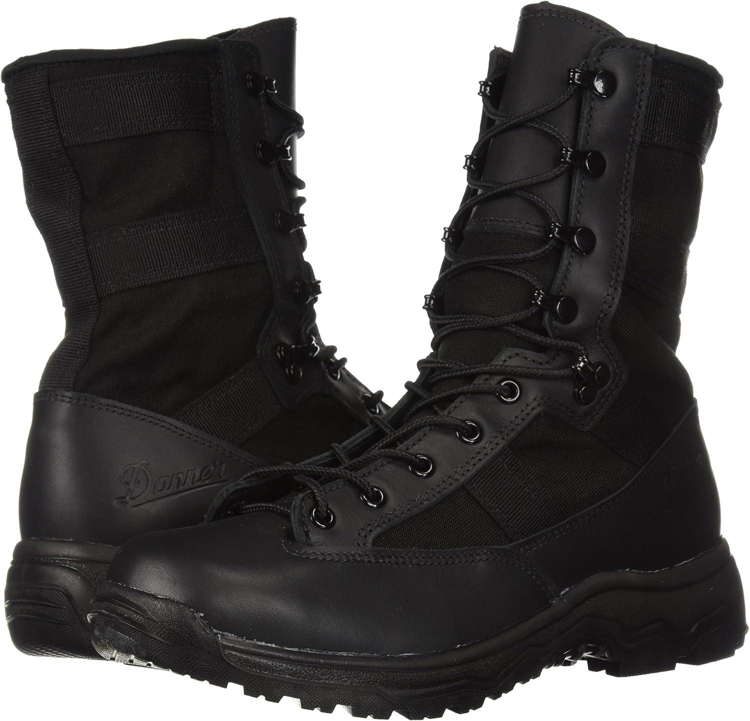 imageDanner Reckoning 8quot Military and Tactical Boots for Men Polishable Toe Vibram AllTerrain Platform Made in USA ampamp Berry CompliantBlack Hot