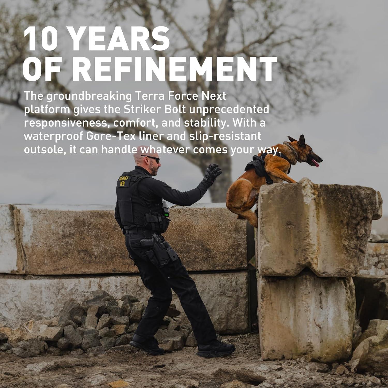 imageDanner Striker Bolt SideZip Waterproof Black Tactical Boots for Men Lightweight PUCoated Polishable Leather ampamp Nylon with SlipResistant OutsoleBlack