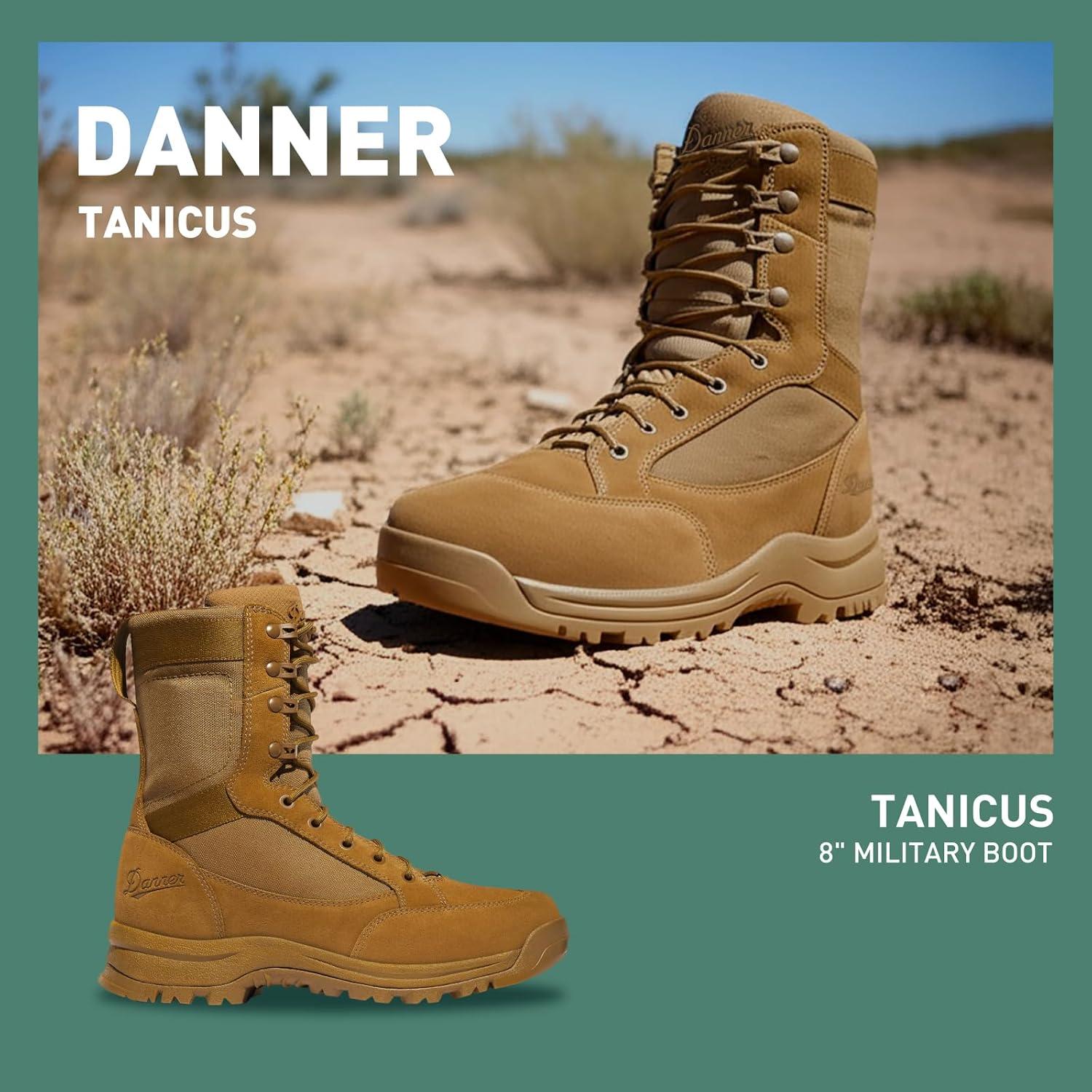 imageDanner Tanicus Military Boots for Men Made with RoughOut Leather and 1000D Nylon with SlipResistant Outsole and Comfort Footbed AR 6701 CertifiedCoyote