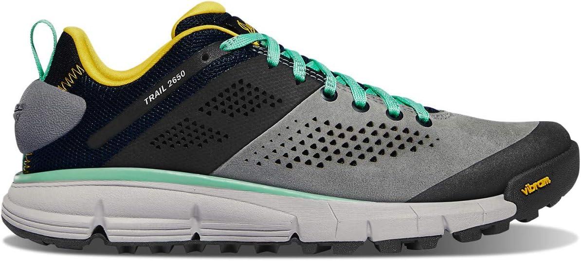 imageDanner Trail 2650 3 Hiking Shoes for Women Durable Suede ampamp Textile Upper with Breathable Mesh Lining Ortholite Footbed ampamp Vibram Traction OutsoleGrayBlueSpectra Yellow