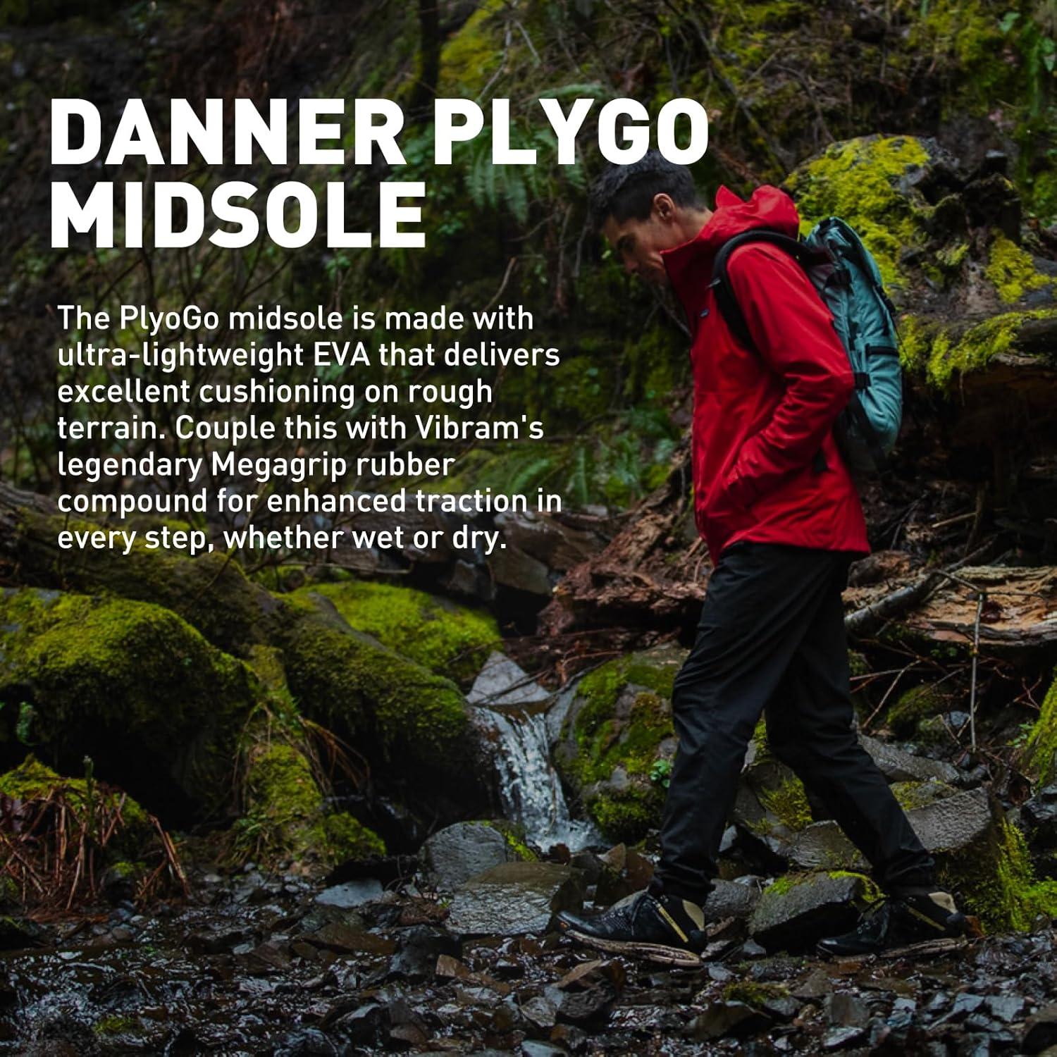 imageDanner Trail 2650 GoreTex Mid 4quot Waterproof Hiking Shoes for Men Suede and Textile Upper with Comfort Footbed EXO Heel System ampamp Traction OutsoleBrownRed Goretex