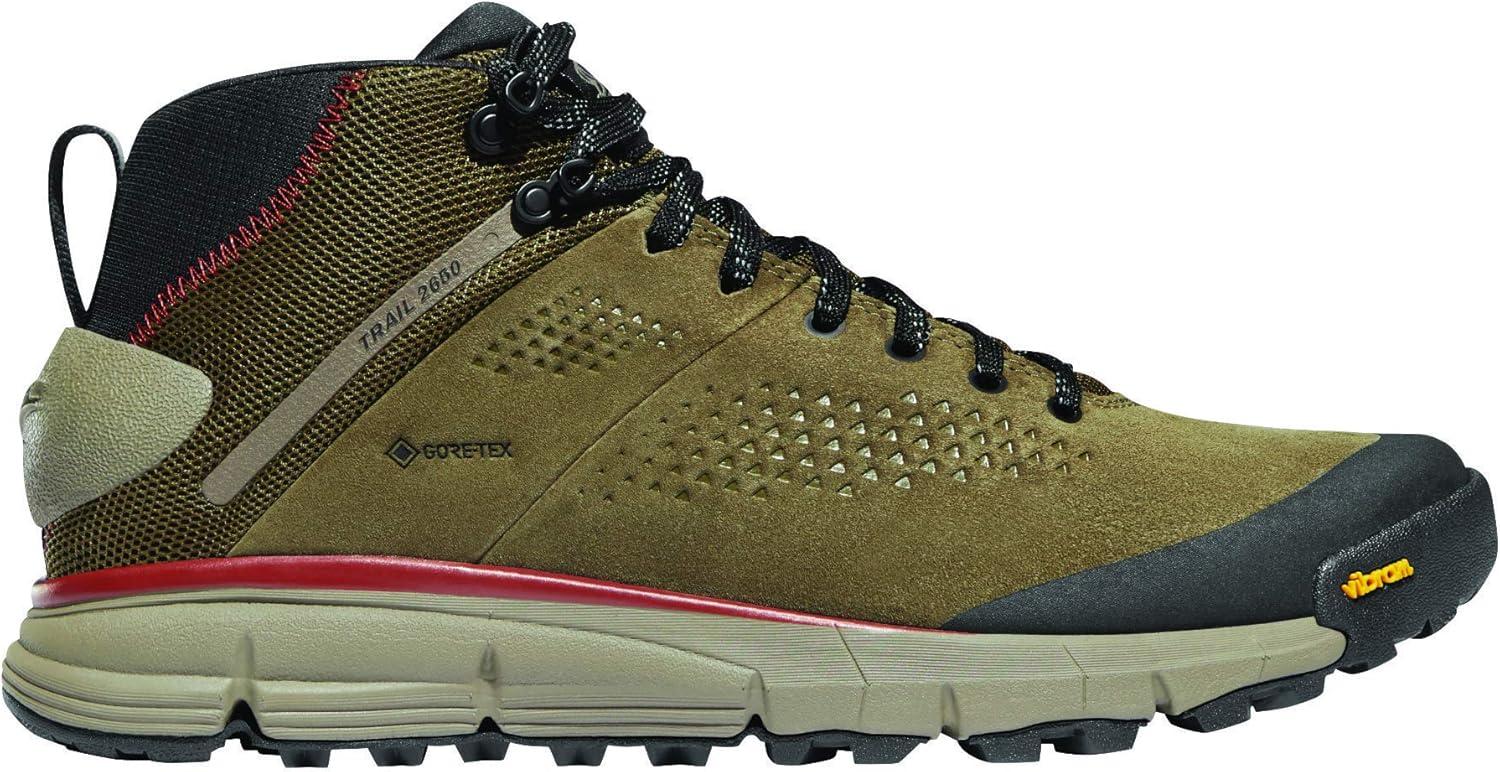 imageDanner Trail 2650 GoreTex Mid 4quot Waterproof Hiking Shoes for Men Suede and Textile Upper with Comfort Footbed EXO Heel System ampamp Traction OutsoleDusty Olive
