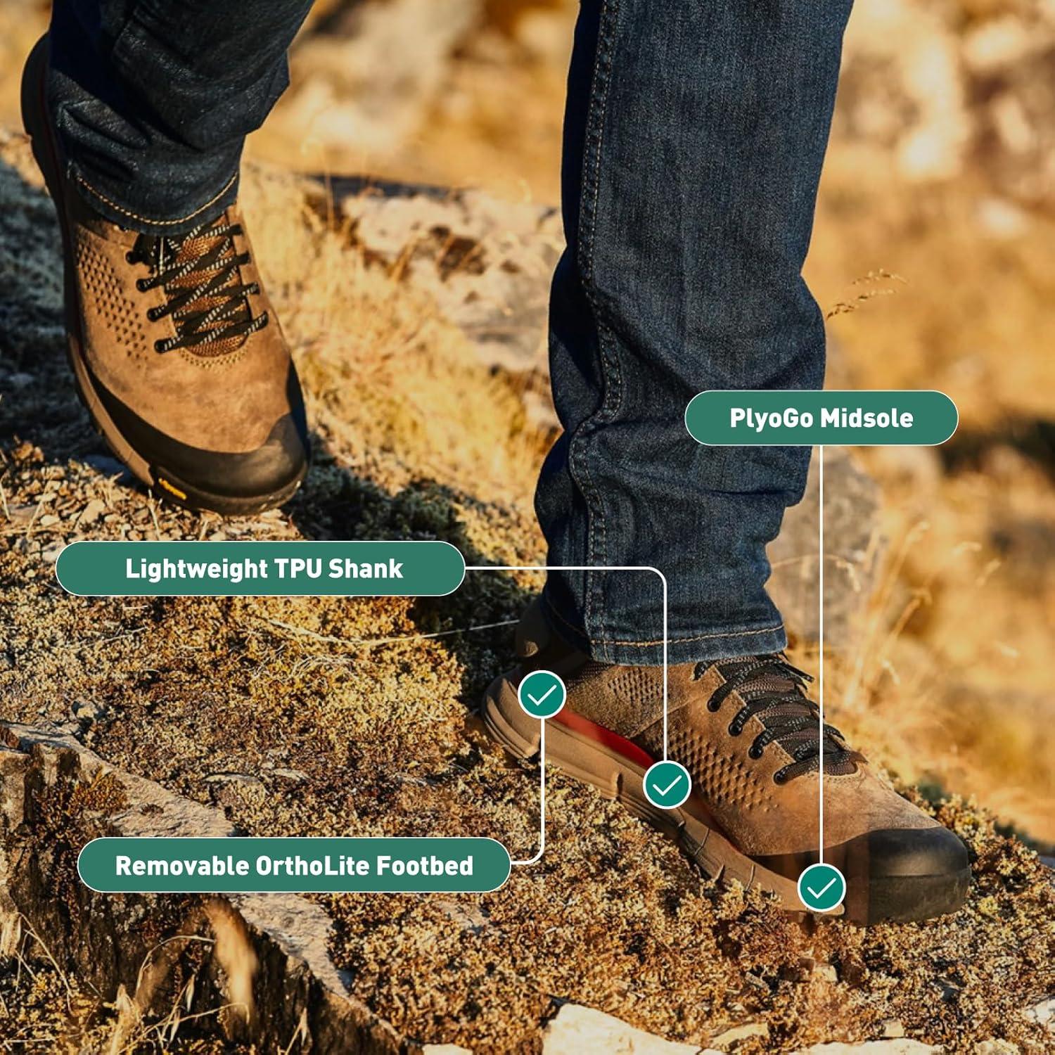 imageDanner Trail 2650 GoreTex Mid 4quot Waterproof Hiking Shoes for Men Suede and Textile Upper with Comfort Footbed EXO Heel System ampamp Traction OutsoleDusty Olive New