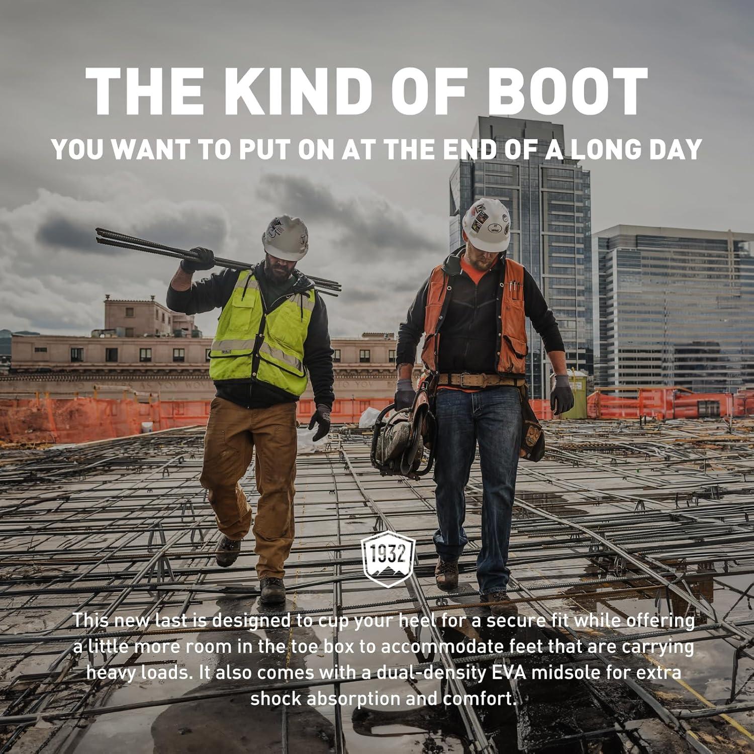 imageDanner Vicious 8 Composite Toe Work Boots for Men FullGrain Leather with Breathable GoreTex Lining Speed Lace System ampamp Non Slip Heeled OutsoleBrown