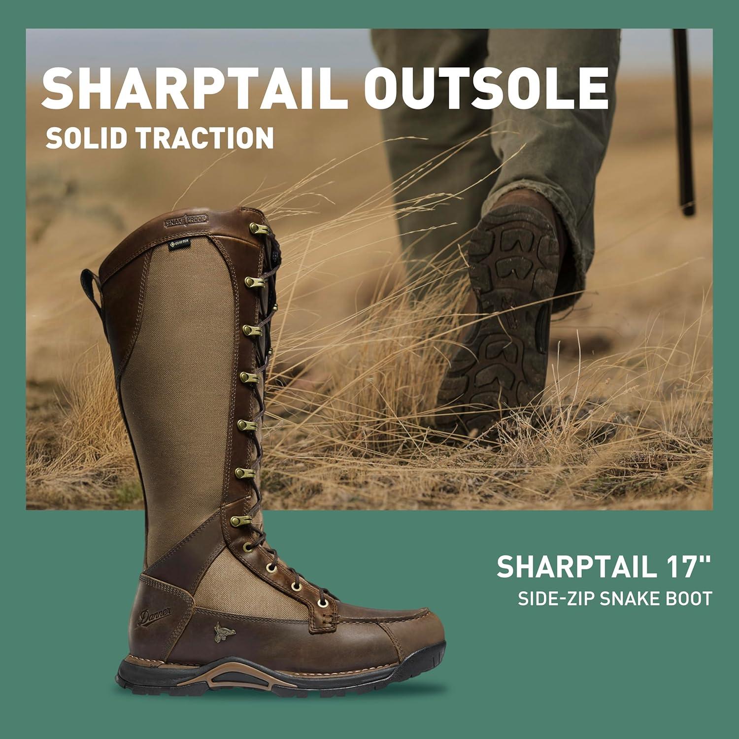 imageDanner mens Sharptail Snake Boot Side ZipBrown