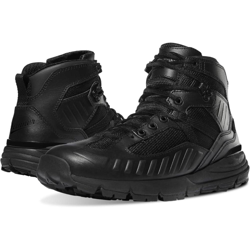 imageDanner FullBore 45 Waterproof Black Tactical Boots for Men FullGrain Leather ampamp Mesh with ShockAbsorbing Midsole ampamp SlipResistant OutsoleBlack