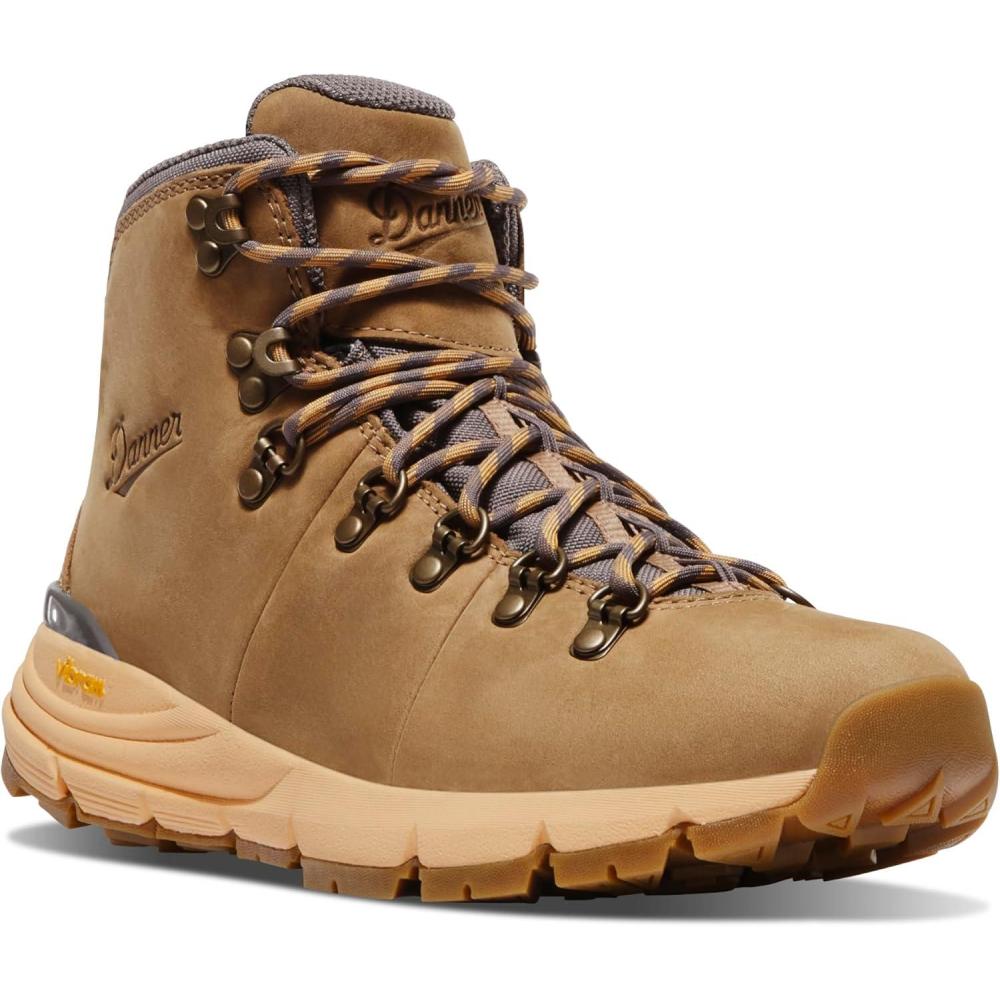 imageDanner Mountain 600 Hiking Boots for Women  Waterproof Durable Suede Upper Breathable Lining TripleDensity Footbed ampamp Vibram Traction OutsoleMalt BrownGull Gray