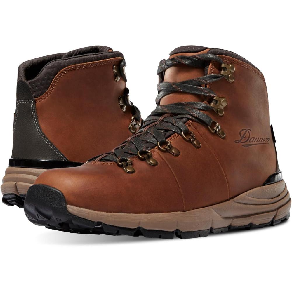 imageDanner Mountain 600 Waterproof Hiking Boots for Men Lightweight Durable Upper with Breathable Lining ShockAbsorbing Footbed ampamp Traction OutsoleRich Brown