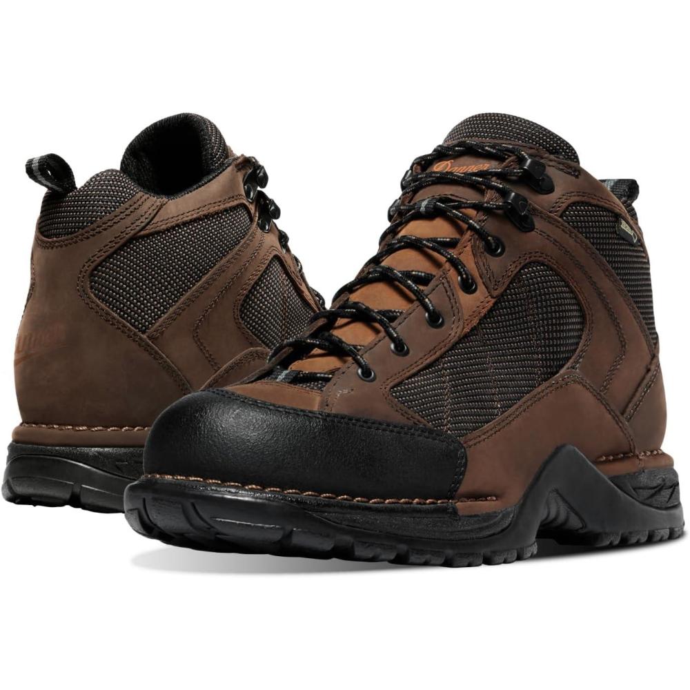 imageDanner Radical 452 55 Waterproof Hiking Boots for Men with Sanded Nubuck Leather ScuffProof Toe Cap Breathable GoreTex ampamp Traction OutsoleDark Brown