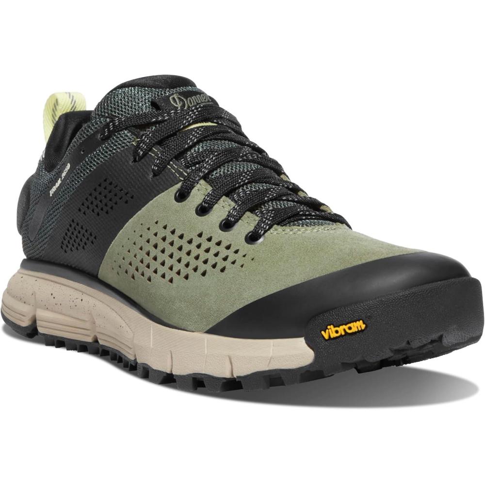 imageDanner Trail 2650 3 Hiking Shoes for Women Durable Suede ampamp Textile Upper with Breathable Mesh Lining Ortholite Footbed ampamp Vibram Traction OutsoleOil GreenJet Black