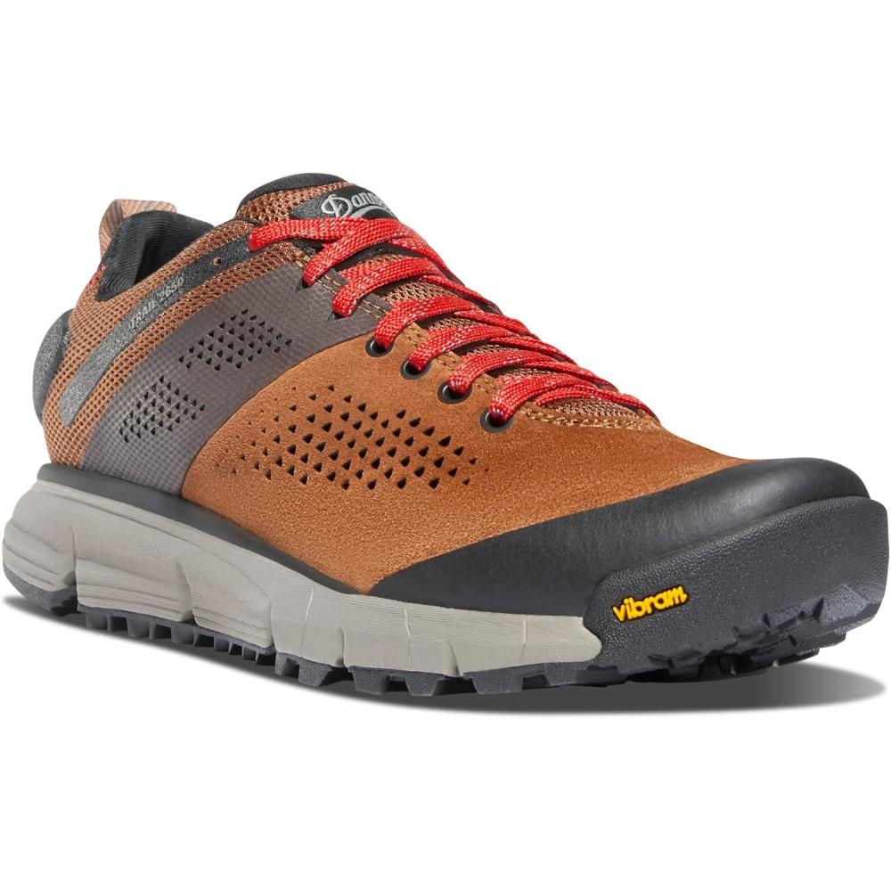 imageDanner Trail 2650 3 Hiking Shoes for Women Durable Suede ampamp Textile Upper with Breathable Mesh Lining Ortholite Footbed ampamp Vibram Traction OutsoleBrownRed