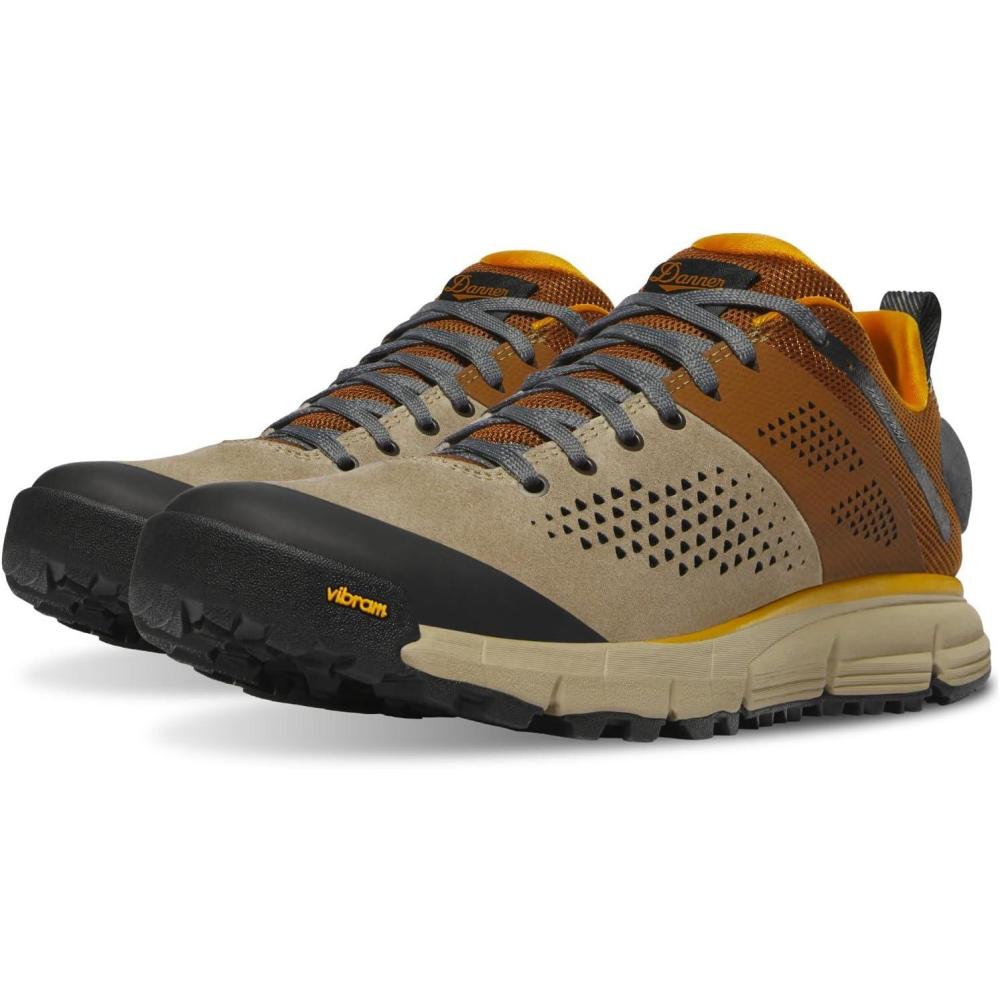 imageDanner Trail 2650 Hiking Shoes for Men Durable Suede Lightweight Textile with Breathable Mesh Lining Ortholite Footbed ampamp Vibram Traction OutsoleTimber WolfBone Brown