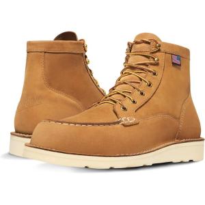 Danner 6” Bull Run Moc Toe Work Boots for Men – Oiled Full-Grain Leather Upper with Non Slip Wedge Outsole and 3-Density Cushion Footbed, EH Resistant(Wheat)