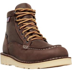 Danner 6” Bull Run Moc Toe Work Boots for Women – Durable Full-Grain Leather with Non Slip Wedge Outsole and 3-Density Cushion Footbed, EH Resistant(Brown – Gore-tex)