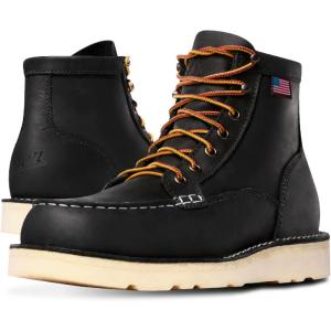Danner 6” Bull Run Steel Toe Work Boots for Men – Oiled Full-Grain Leather with Non Slip Wedge Outsole and 3-Density Cushion Footbed, EH Resistant(Black)