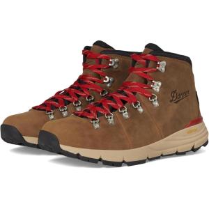 Danner Mountain 600 Waterproof Hiking Boots for Men – Lightweight, Durable Upper with Breathable Lining, Shock-Absorbing Footbed & Traction Outsole(Grizzly Brown/Rhodo Red – New)