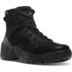 Danner Scorch 6” Side-Zip Tactical Boots for Men – Breathable, Lightweight Leather and Textile with Shock-Absorbing Midsole, and Traction Outsole(Black)