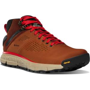 Danner Trail 2650 Gore-Tex Mid 4″ Waterproof Hiking Shoes for Men – Suede and Textile Upper with Comfort Footbed, EXO Heel System & Traction Outsole(Brown/Red)