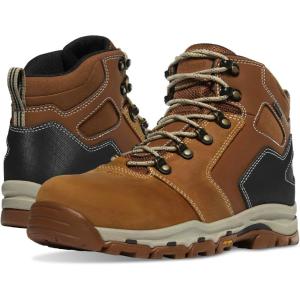 Danner Vicious 4.5” Composite Toe Work Boots for Men – Full-Grain Leather with Breathable Gore-Tex Lining, Speed Lace System & Non Slip Heel Outsole(Tan/Black)